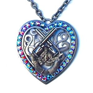 GASOLINE GLAMOUR DOUBLE 6 SHOOTER MEDALLION